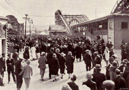 New Zealand & South Seas Exhibition - Amusement Park with Scenic Railway in background, 1925-6 photo