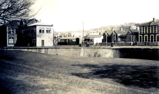 View from foot of University of Otago Clocktower looking towards Castle Street, 1936 photo