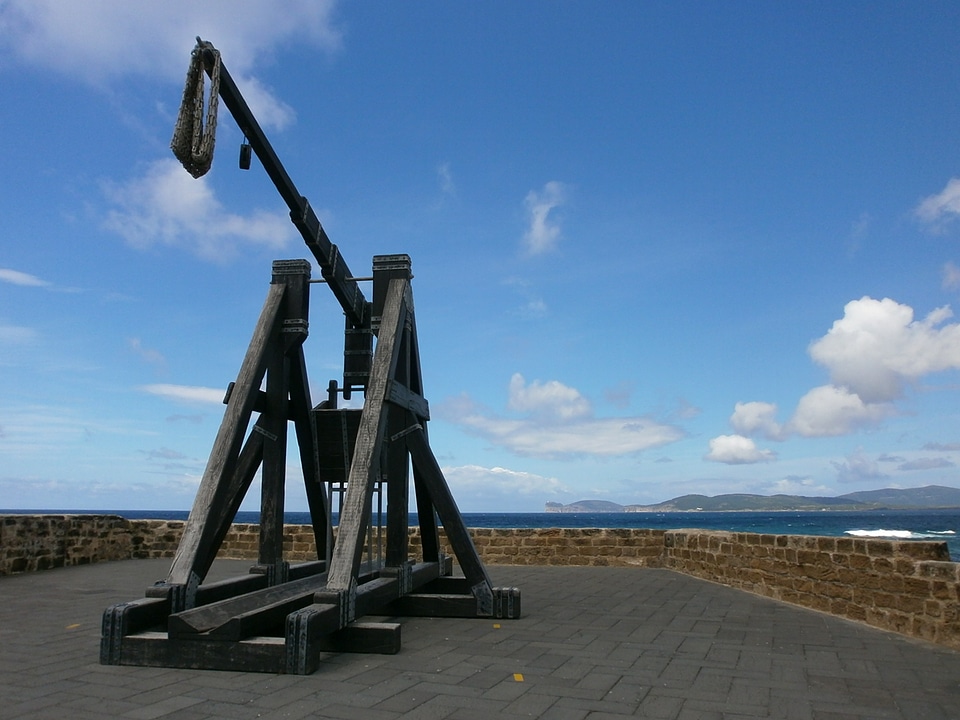 Catapult sea blue sky