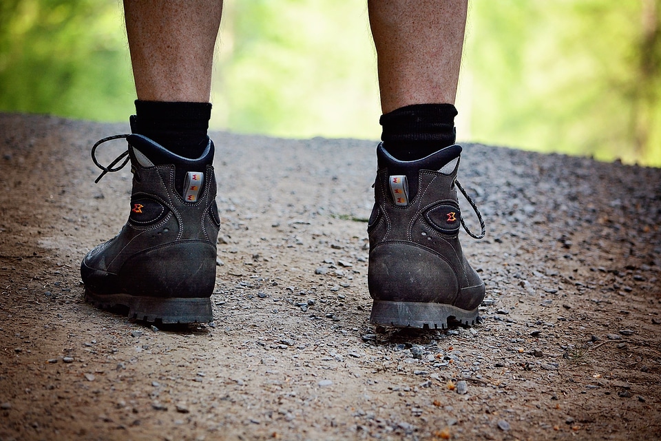 Man legs feet away