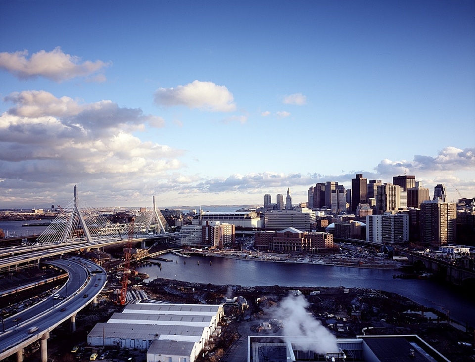 Urban bridge cityscape