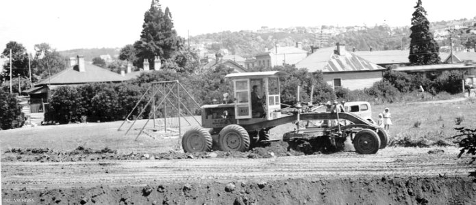 Lindsays Creek bed at Childrens Playground, North Road 1938 photo