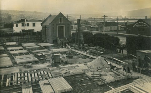 Vertical Retort Installation in progress, Dunedin Gasworks, 1927