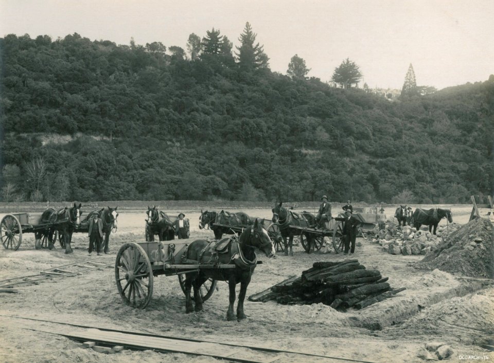 Construction of the New Zealand & South Seas Exhibition, Logan Park 1924-1925