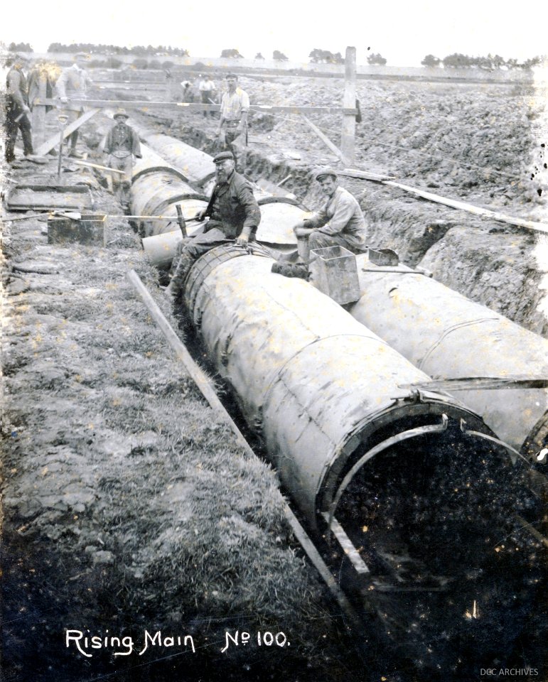 Rising Main No 100 - Labourers laying main to pumping station c1910