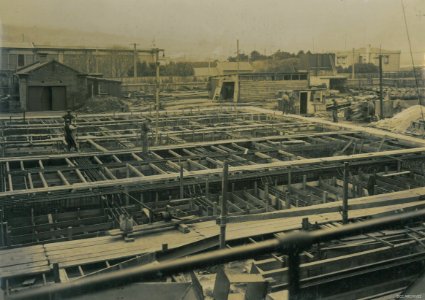 Vertical Retort Installation in progress, Dunedin Gasworks, 1927