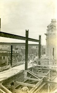 Town Hall Construction, 1928 photo