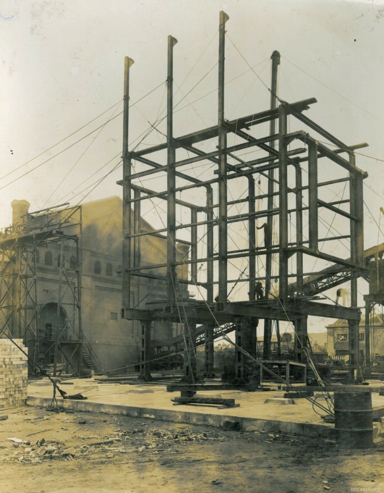 Vertical Retort Installation in progress, Dunedin Gasworks, 1927