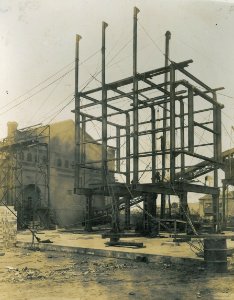 Vertical Retort Installation in progress, Dunedin Gasworks, 1927