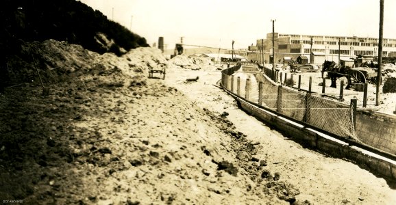 Opoho Creek Culvert, at Union Street partly completed 11 November 1925