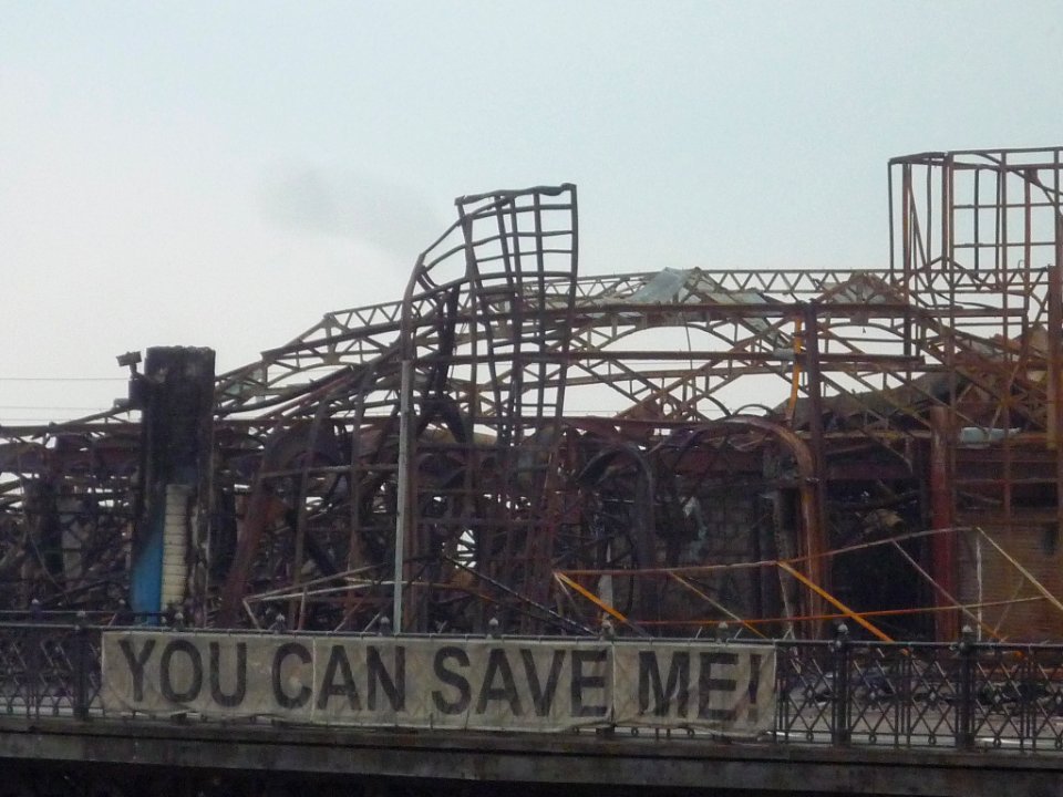 Hastings Pier after fire