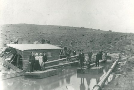 Gold Dredge On Waipori Flat 1900