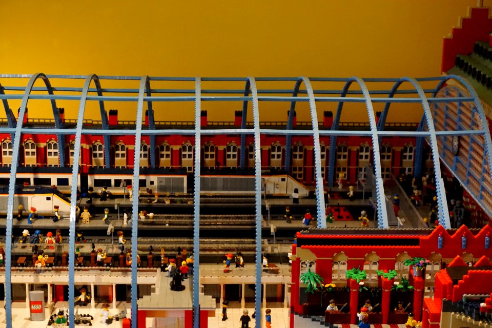 St Pancras Station made of Lego. On display at Hall Place Bexley.