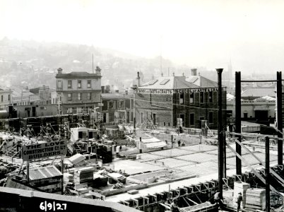 Foundation Work, looking towards Filleul Street - Dunedin Town Hall