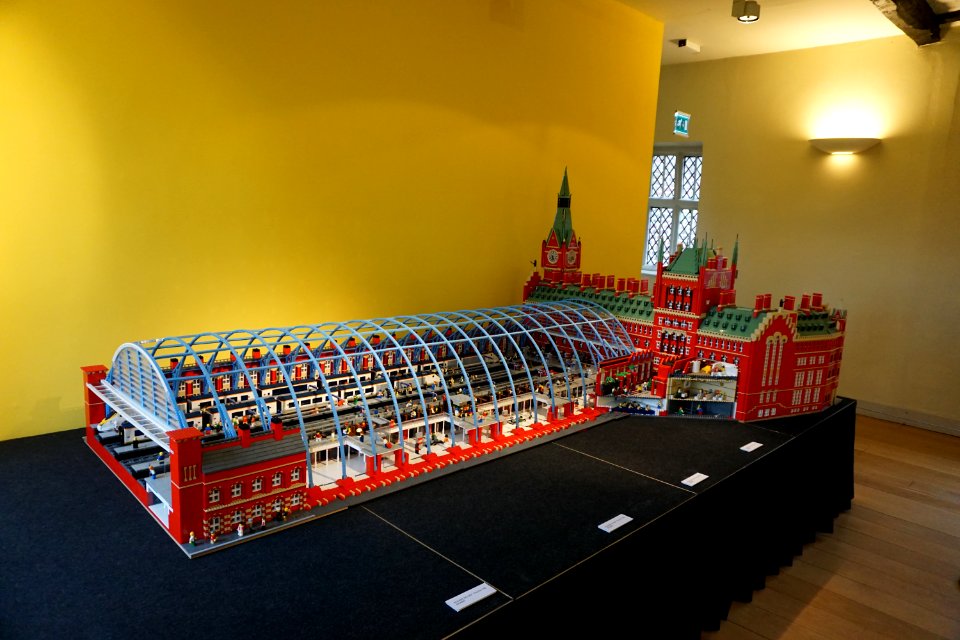 St Pancras Station made of Lego. On display at Hall Place Bexley.