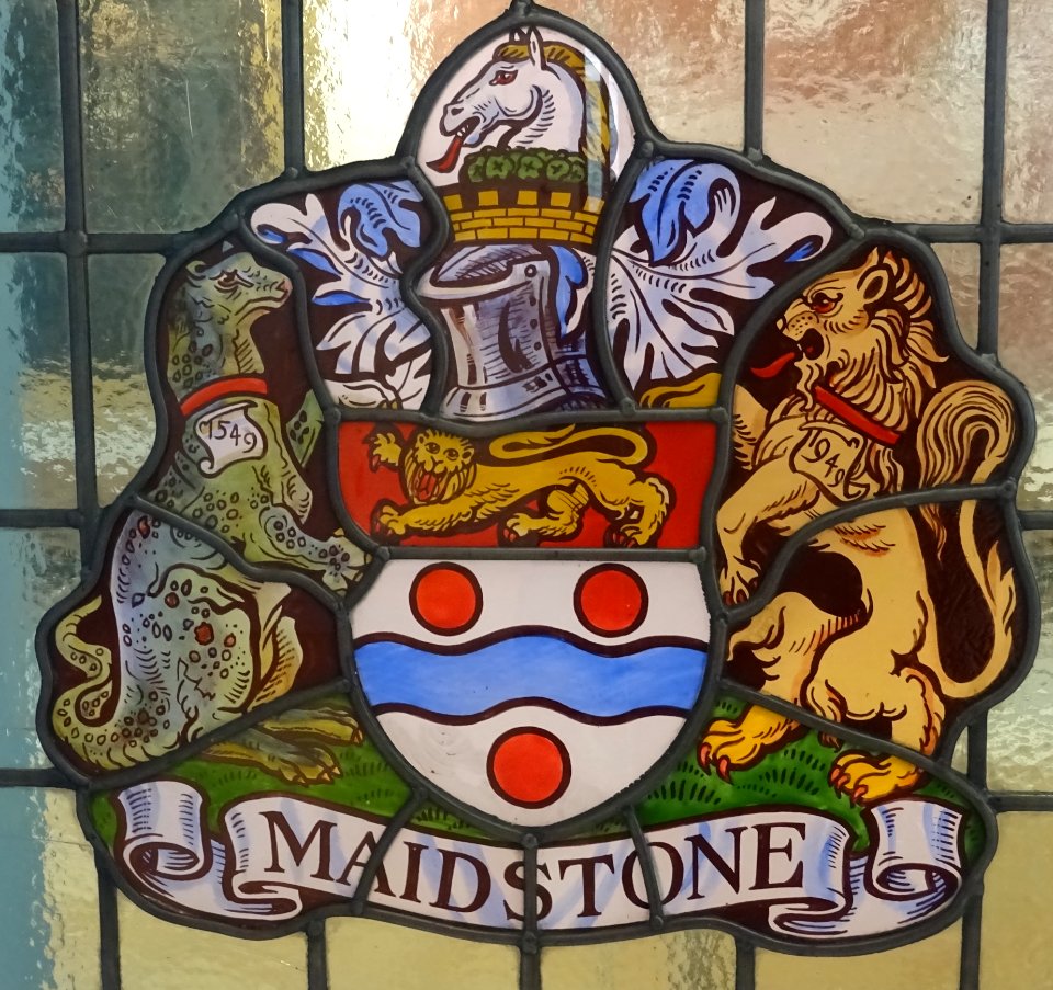MAIDSTONE COAT OF ARMS WITH DINOSAUR