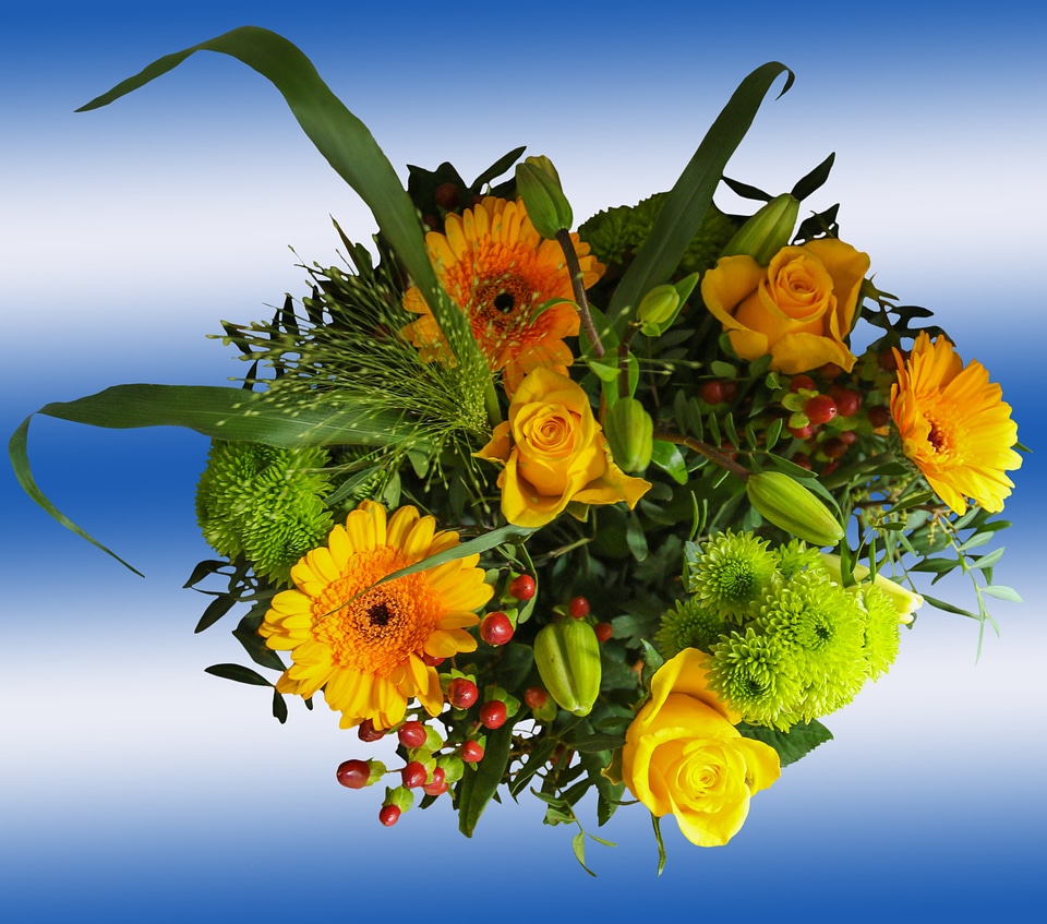 Yellow blue birthday greeting