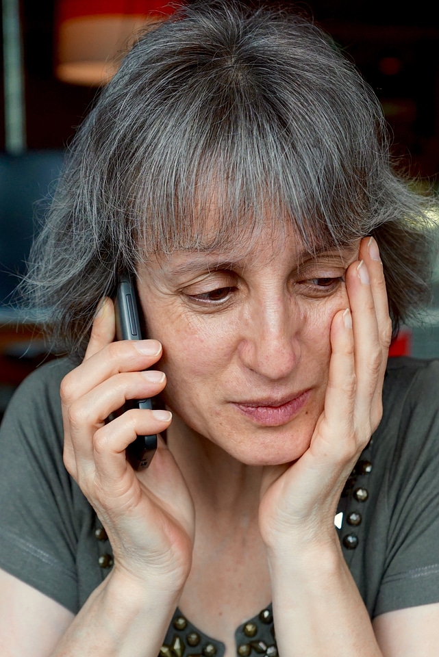 Woman thoughtful listen to