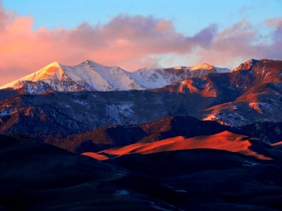 Dune and Cleveland Peak at Sunset photo