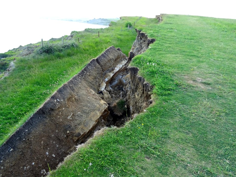 SOUTH WEST COASTAL PATH FALLING INTO THE SEA.