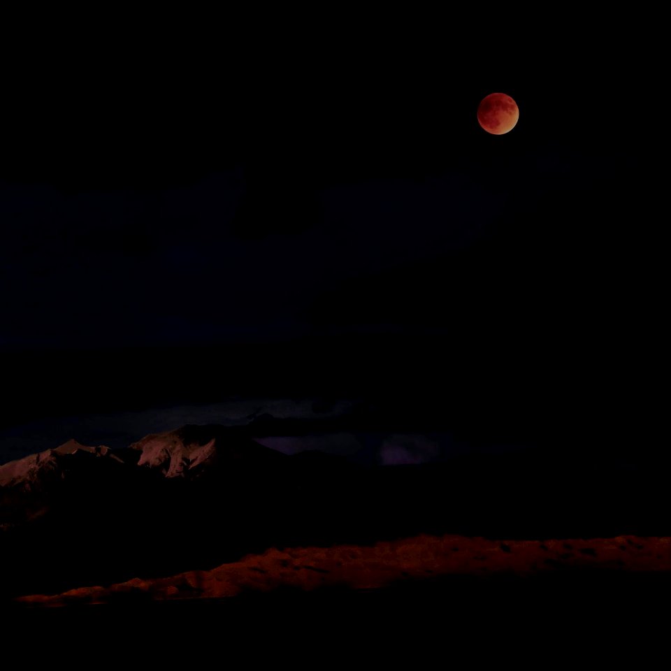 Lunar Eclipse Over Great Sand Dunes and Mount Herard photo