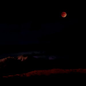 Lunar Eclipse Over Great Sand Dunes and Mount Herard