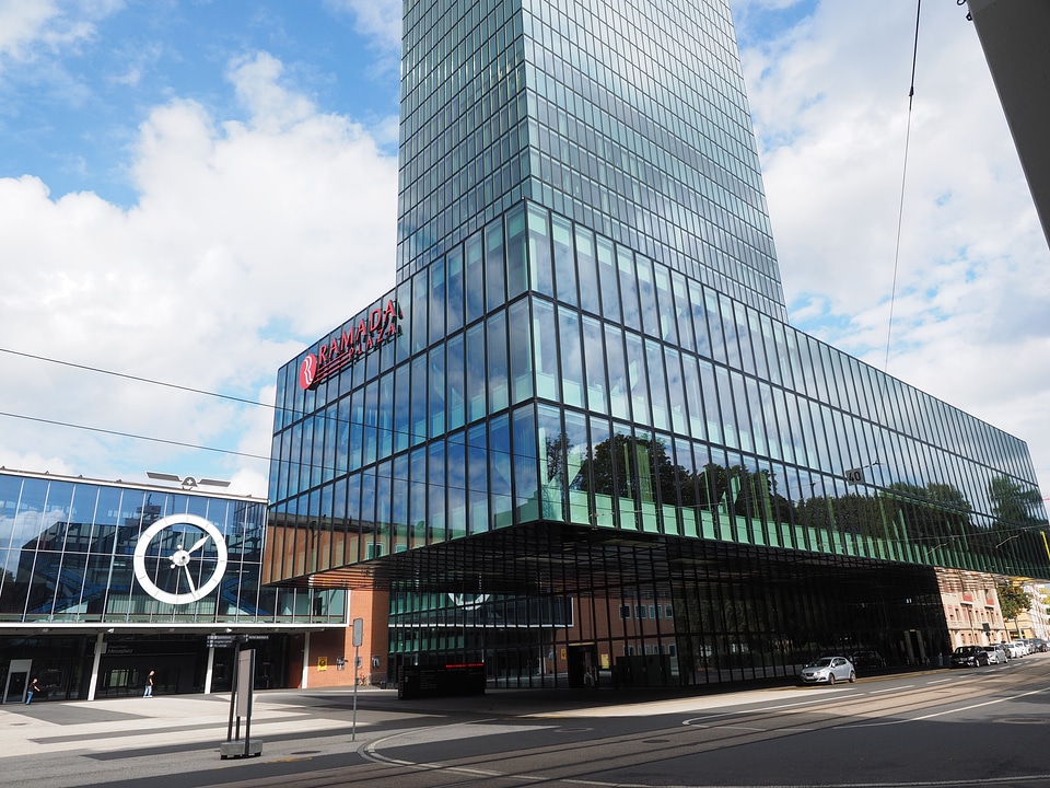 Glass facade facade tower