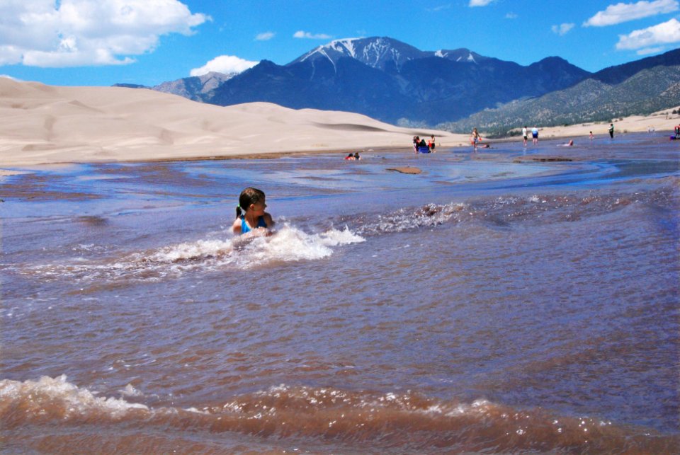 Girl in Wave, Medano Creek