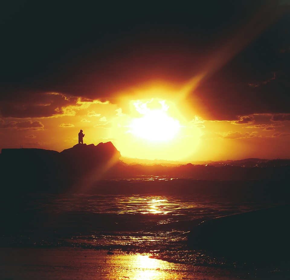 People landscape beach sunset