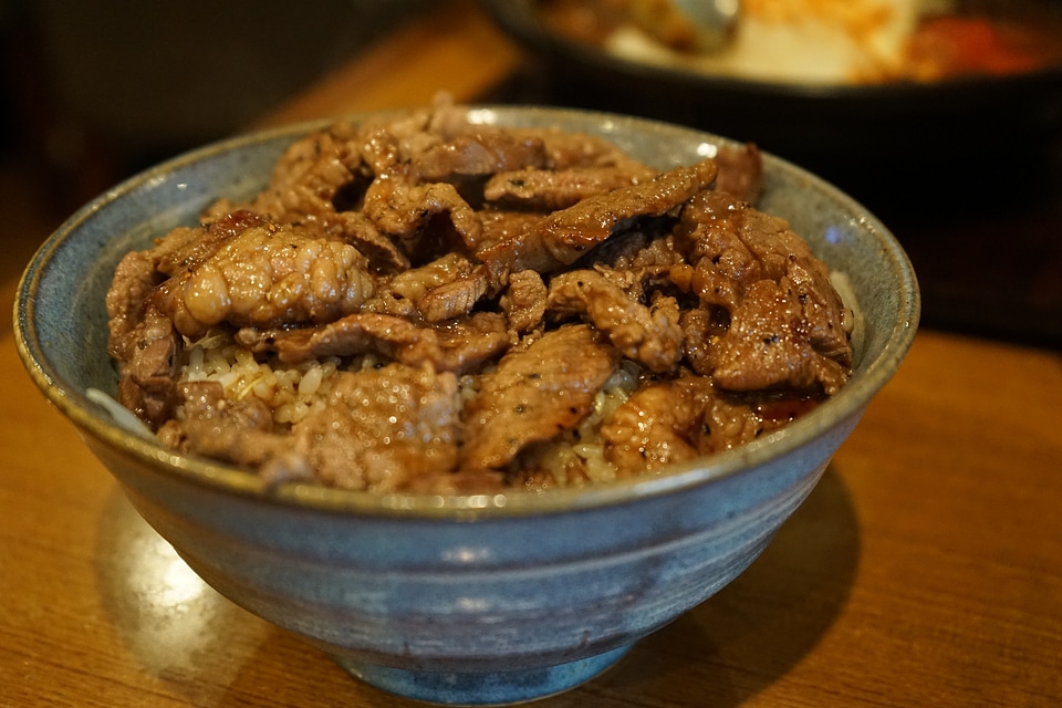 Lunch rice bowl meat