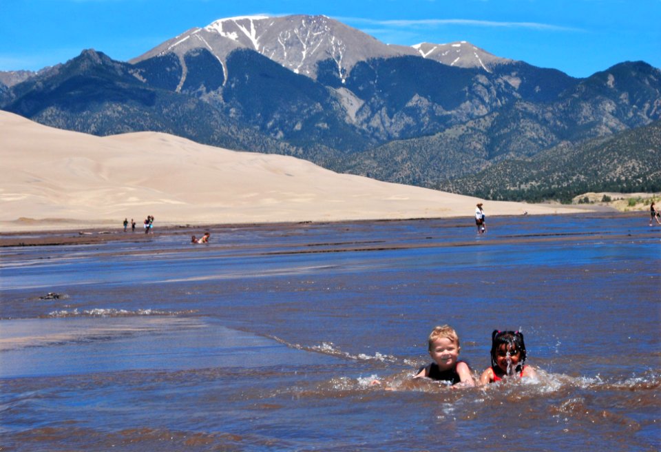 Two Children in Medano Creek