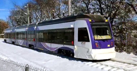 Purple Line LRV testing in Elmira NY