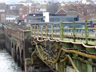 Railway Swing Bridge over Folkestone Harbour photo