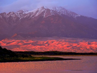 Dunes and Mt. Herard above San Luis Lake photo