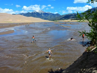 Children Running in Medano Creek photo