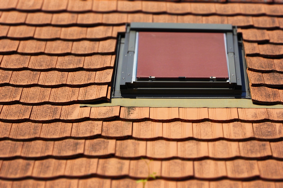 Roof windows brick house