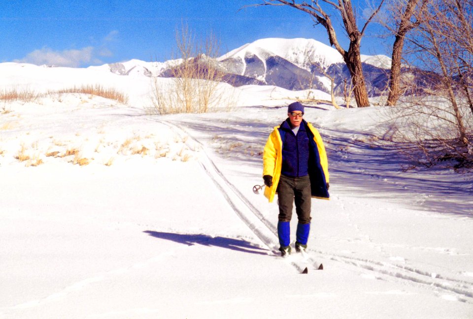 Man Backcountry Skiing, Winter