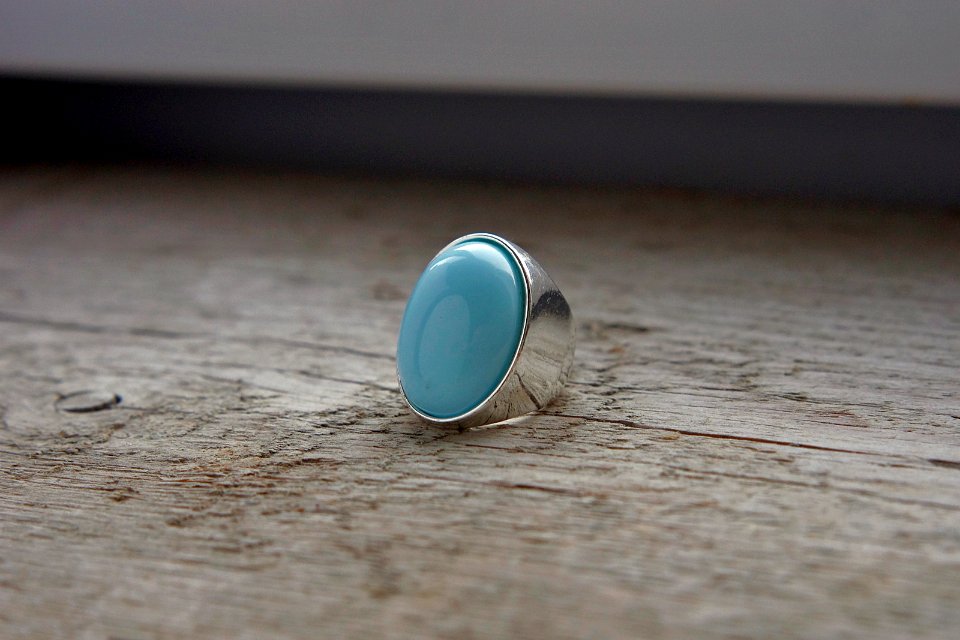 aqua blue boho ring