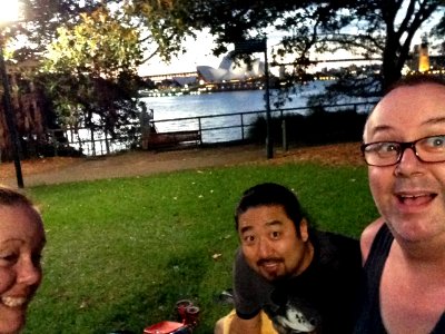 Picnic dusk Sydney Botanic Gardens Mrs Macquarie's Chair
