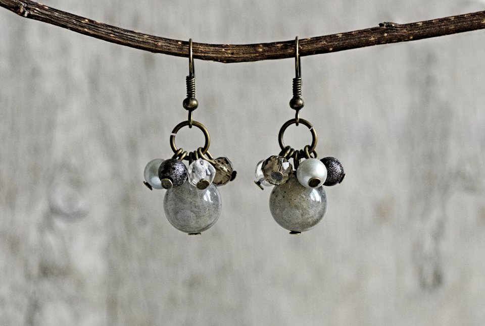 grey labradorite earrings