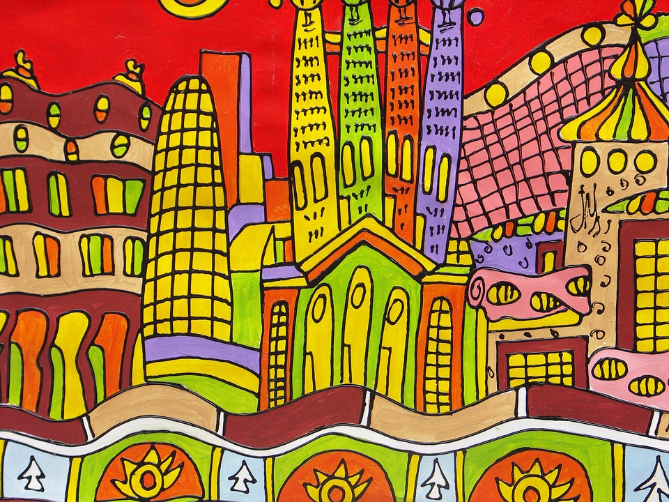 Houses art colorful
