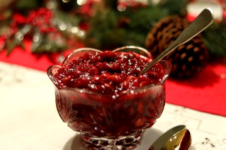 Cranberry sauce on holiday table