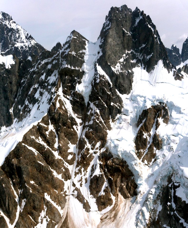 Hanging Glaciers High in the Neacola Mountains