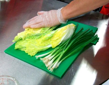 Prepping Ingredients for Kimchi