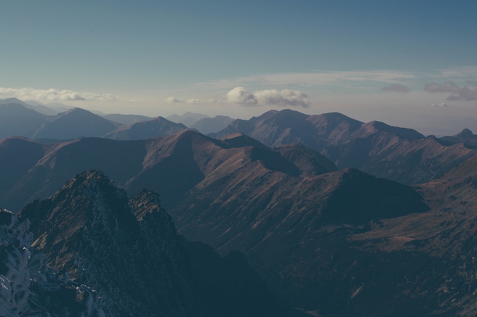 Panorama mountain range rugged