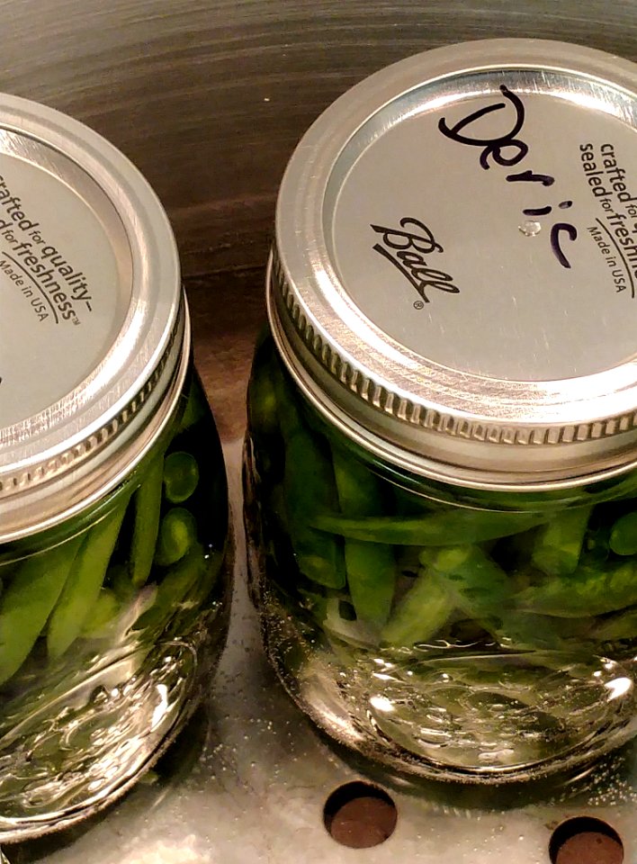 Canning jars inside of pressure canner