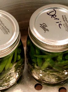 Canning jars inside of pressure canner photo