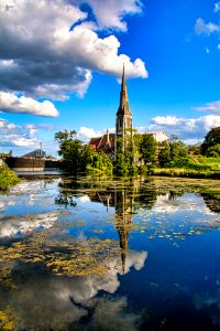 St Alban's Church seen from Kastellet Bridge, Copenhagen