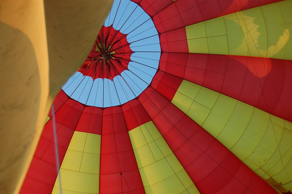 Hot air balloon inside cloth