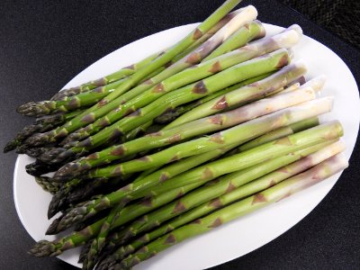 Fresh asparagus spears for pickling photo